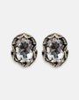 pendientes Eos de Maria e Luisa Jewels en plata 925 bruñida con cristal ovalado transparente.