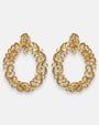 pendientes Aurelia de Maria e Luisa Jewels en plata 925 chapada en oro con calado ovalado.