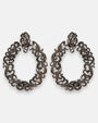 pendientes Smeralda de Maria e Luisa Jewels en plata 925 calada con forma ovalada.