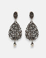 pendientes Tiziana de Maria e Luisa Jewels en plata 925 calada con lágrima y perla colgante.