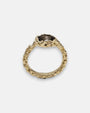 anillo Flaminia de Maria e Luisa Jewels en plata 925 chapada en oro con cristal ovalado ahumado.
