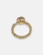 anillo Ottavia de Maria e Luisa Jewels en plata 925 chapada en oro con cristal redondo transparente.