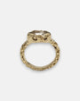 anillo Beatrice de Maria e Luisa Jewels en plata 925 chapada en oro con cristal marquesa.