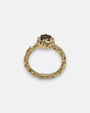 anillo Celeste de Maria e Luisa Jewels en plata 925 chapada en oro con cristal ahumado redondo.