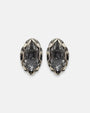 pendientes Sveva de Maria e Luisa Jewels en plata 925 bruñida con cristal ahumado en talla marquesa.