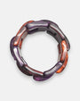 perspectiva circular cenital de la pulsera elástica Chain Elastic Violette, detallando la curvatura y flexibilidad de sus eslabones.