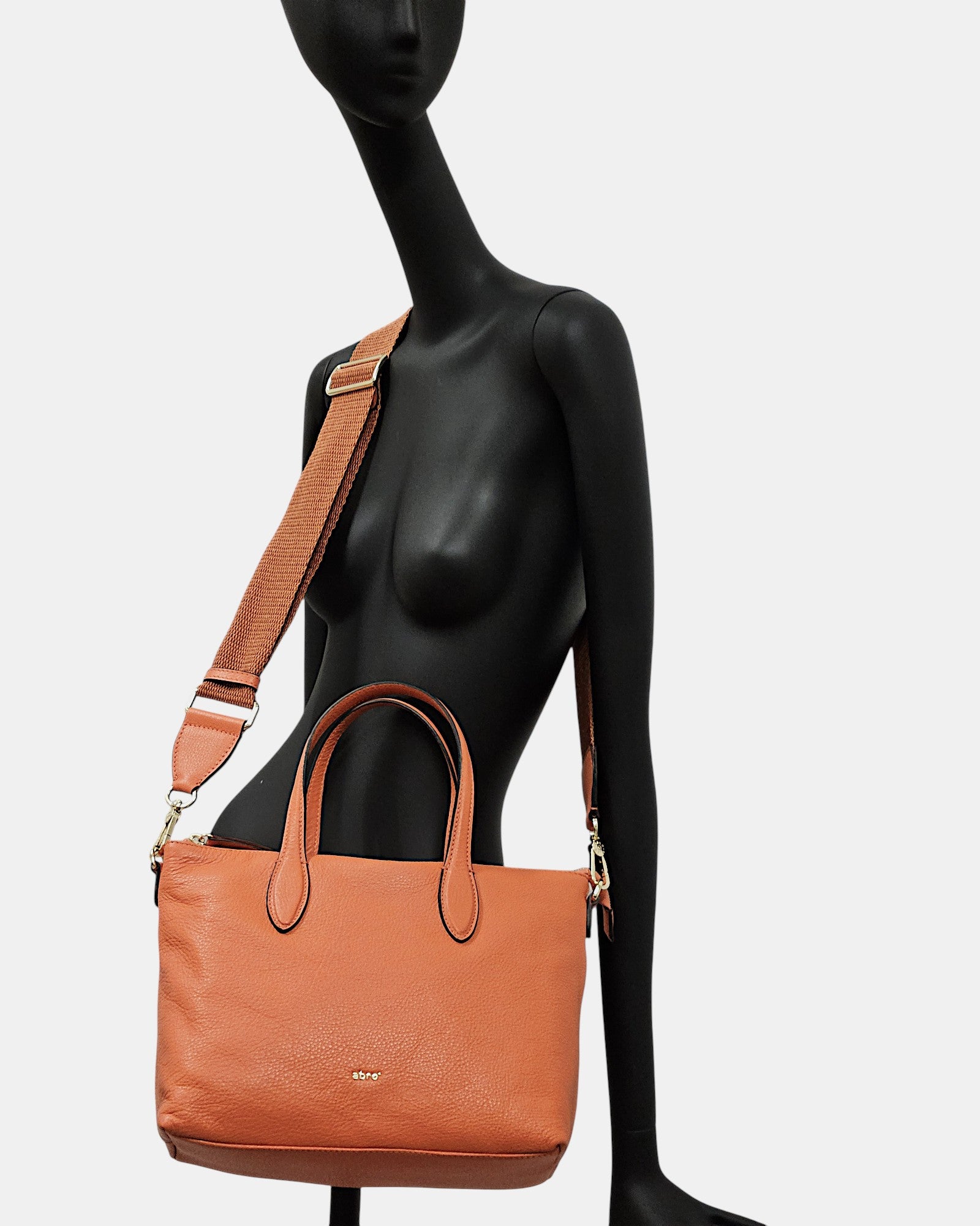 Shopper de piel Olivia naranja
