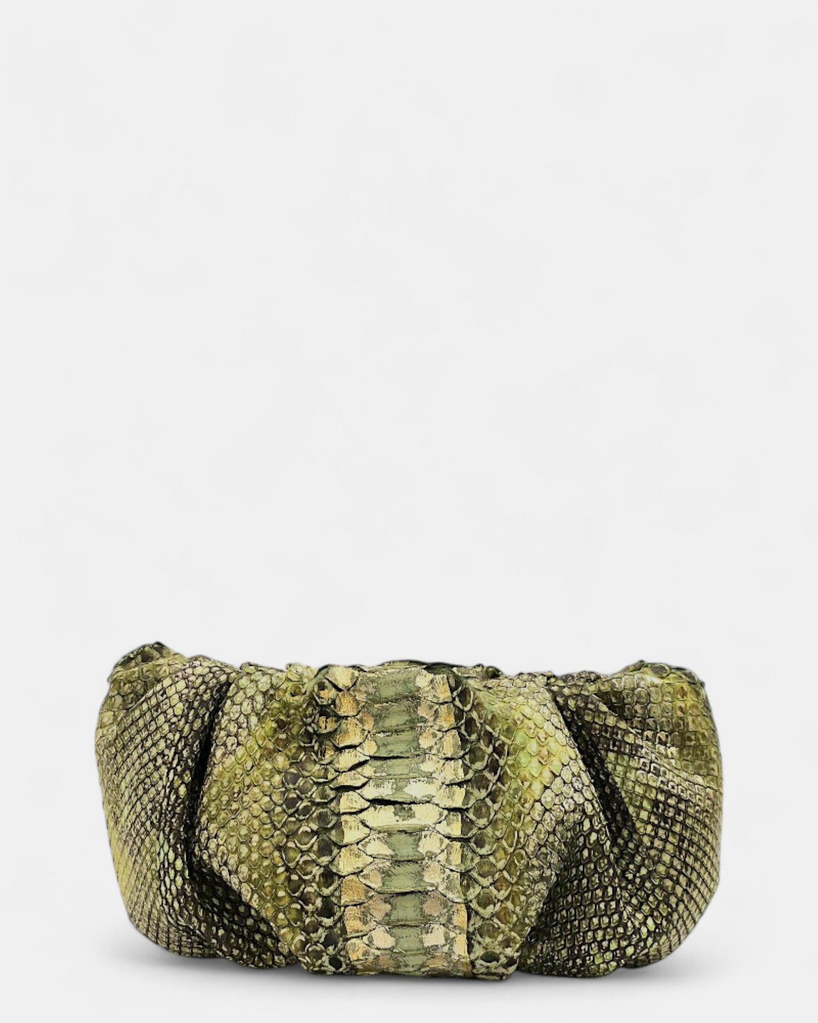 Pochette piel de serpiente verde