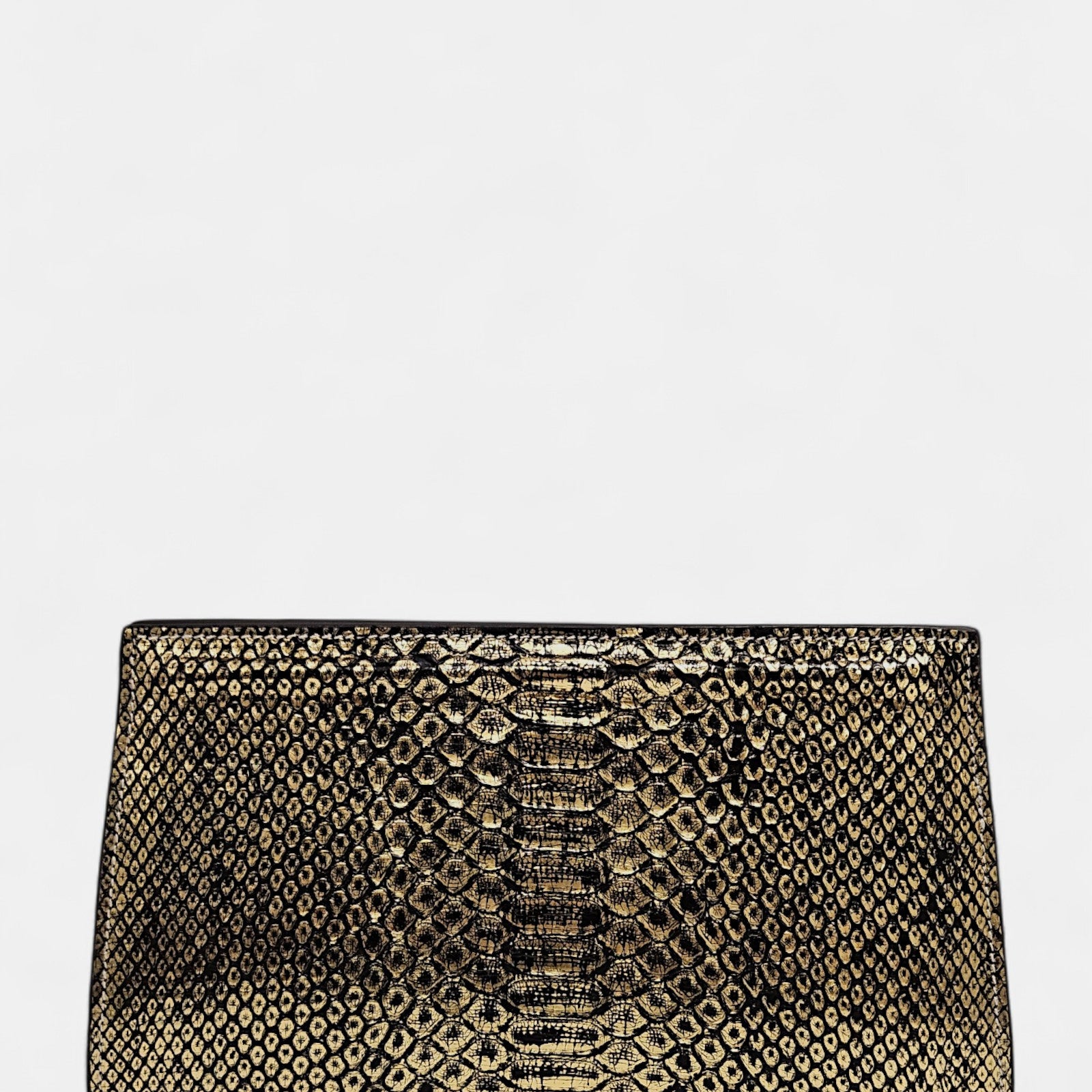 Bolso Clutch Dorado Pitón Atenea