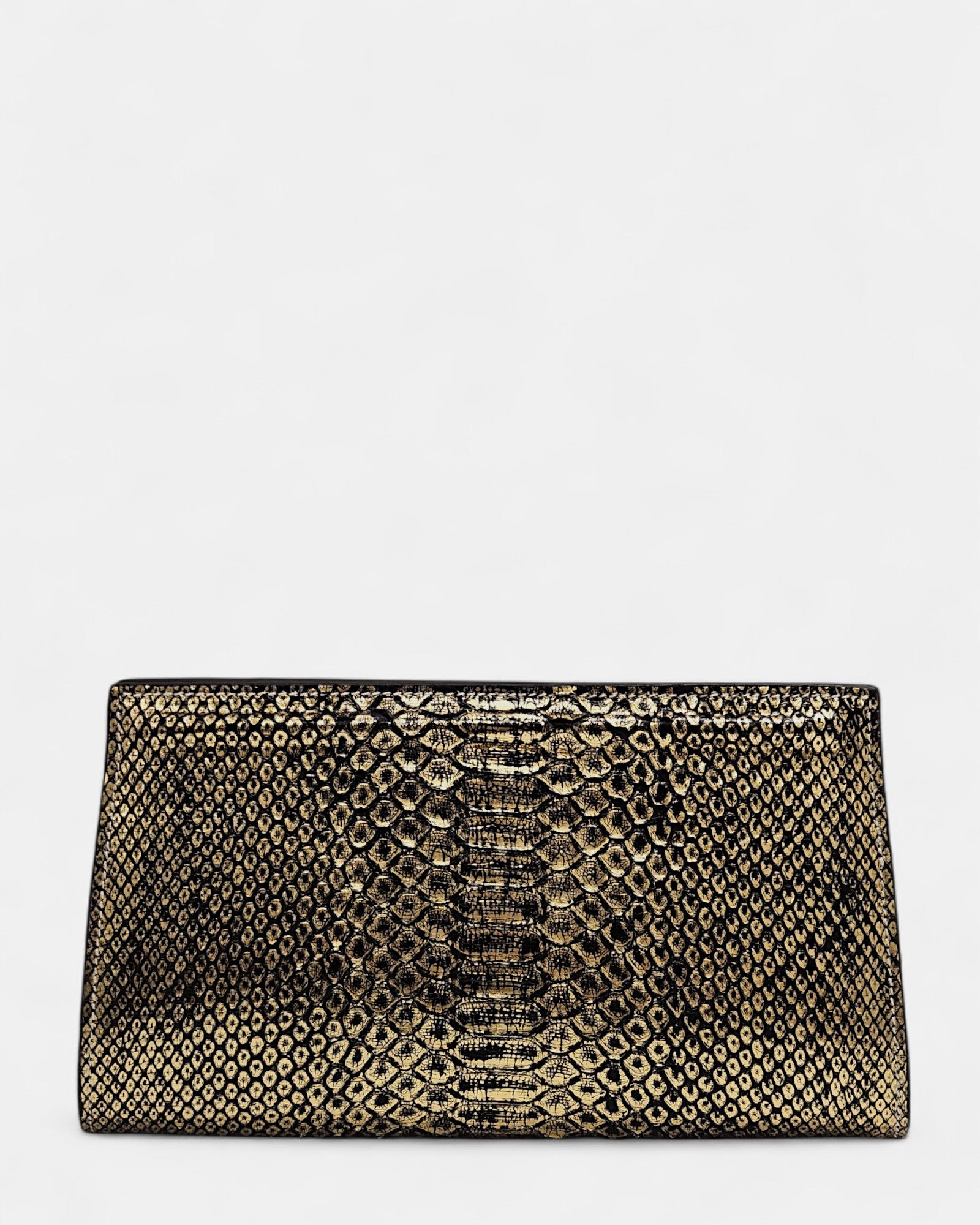 Bolso Clutch Dorado Pitón Atenea