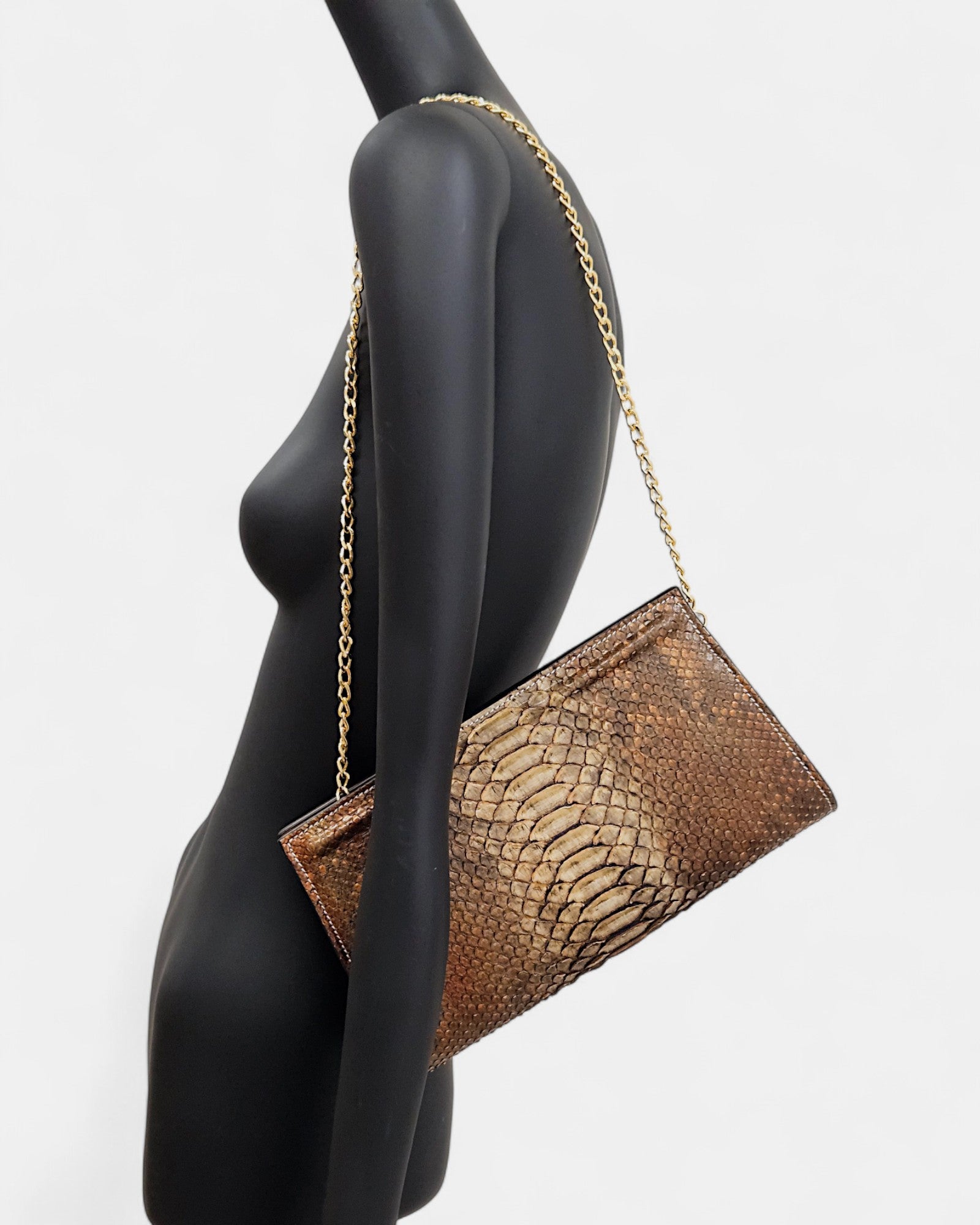 Bolso Clutch Pitón marrón Hera