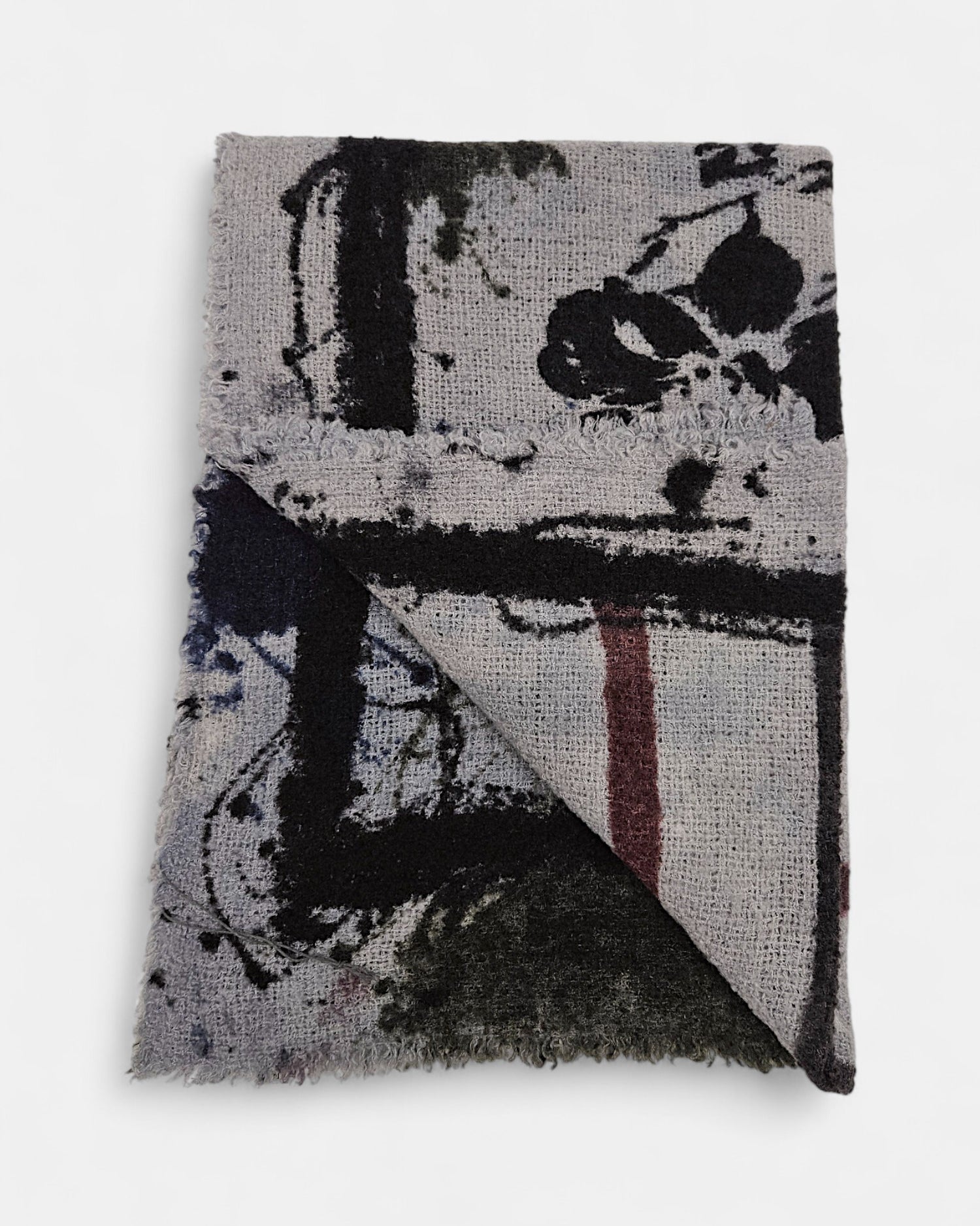 Fular estampado abstracto gris