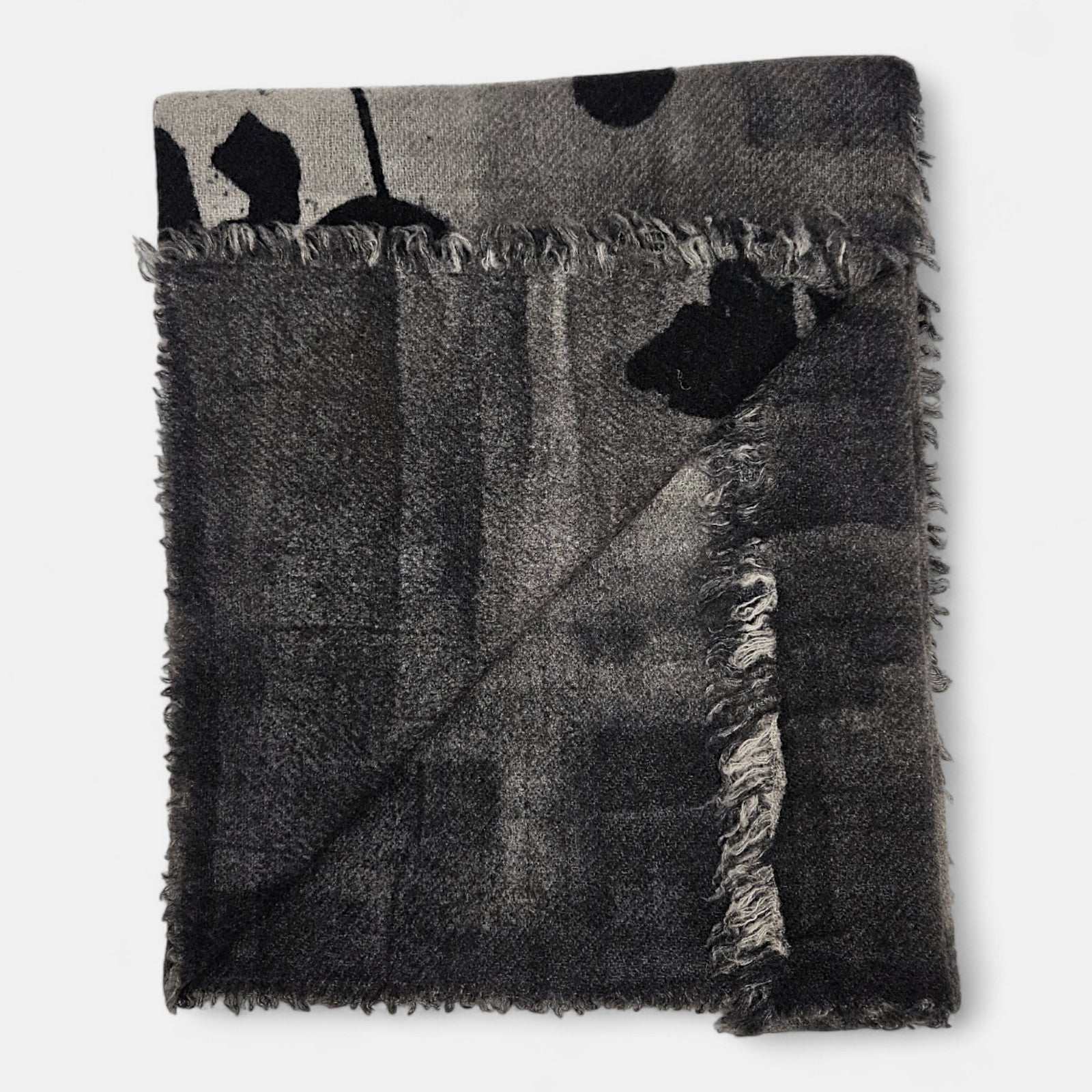 Fular floral Cashmere y lana gris Marlon