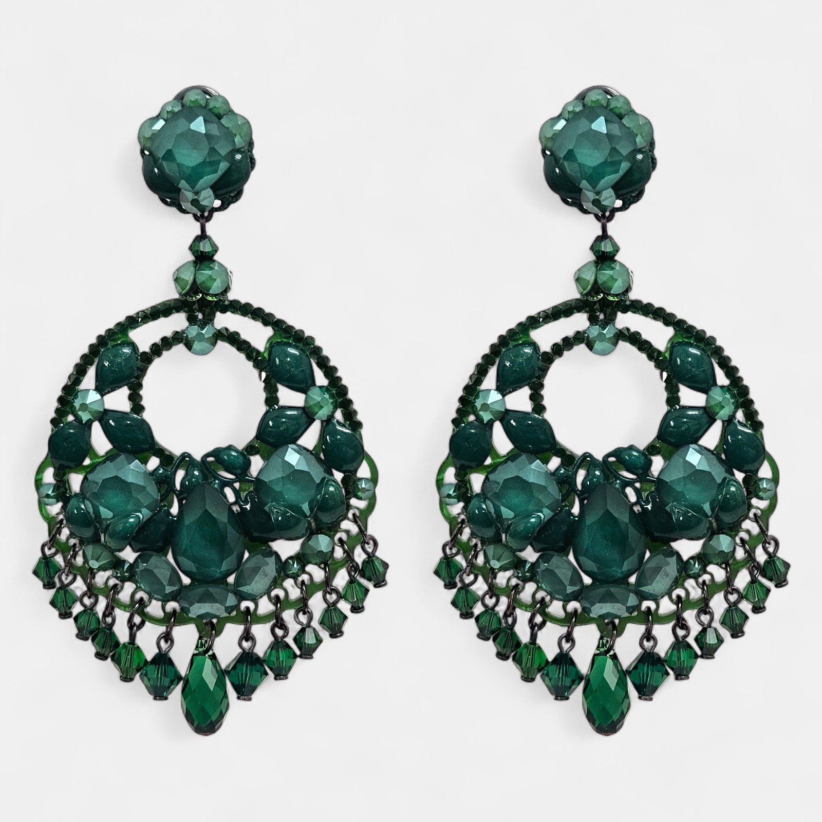 Swarovski Royal green hoop earrings