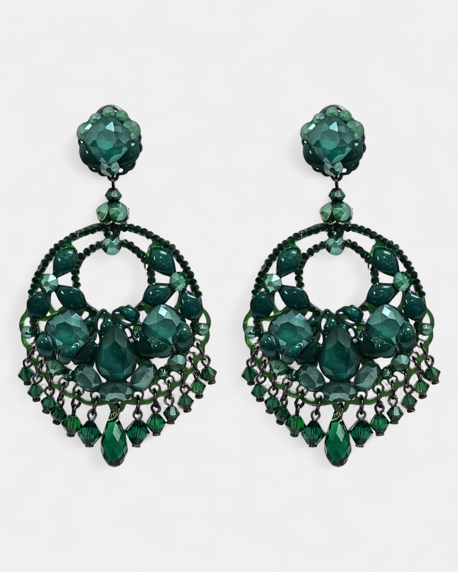 Swarovski Royal green hoop earrings