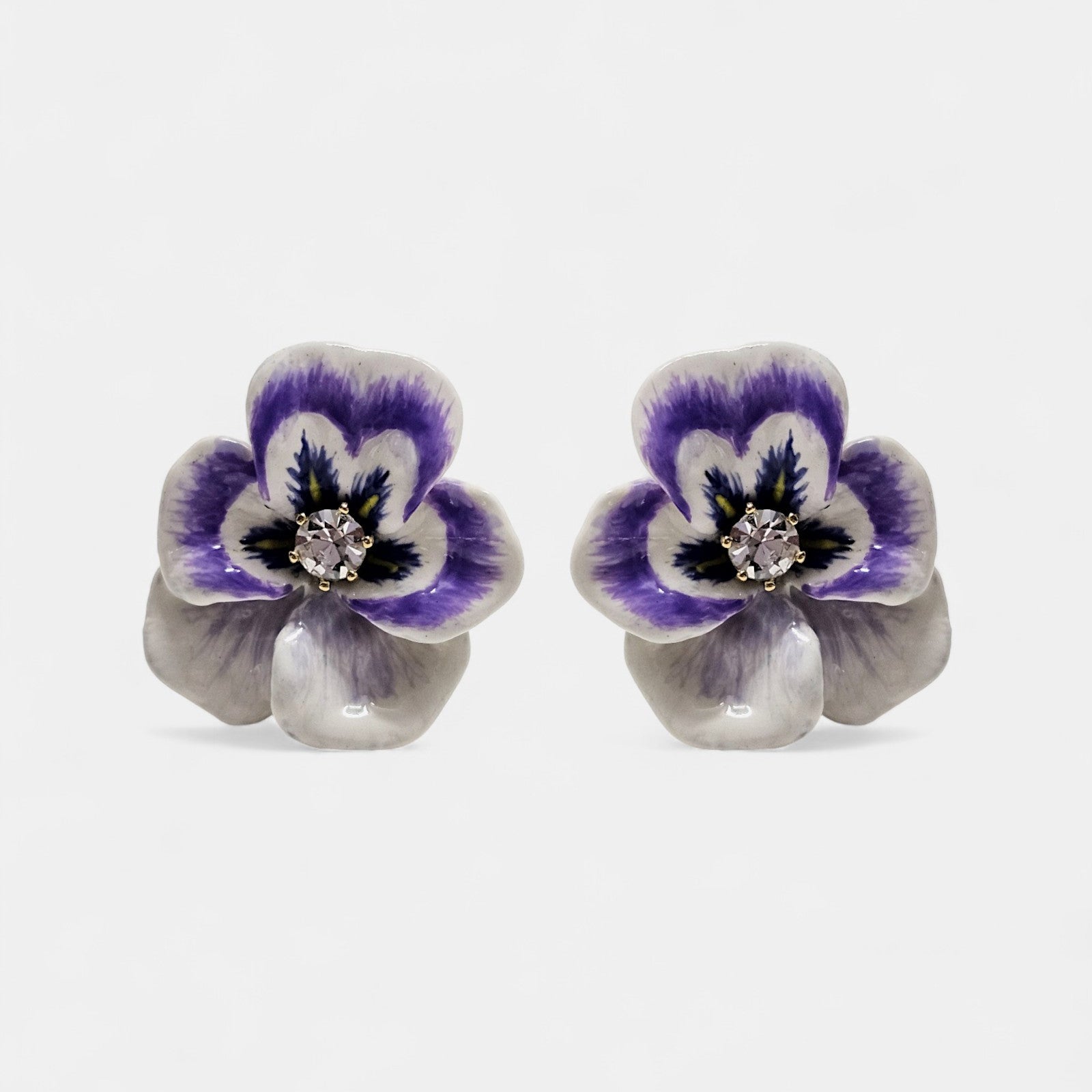 Pendientes Flor Pansy Lila