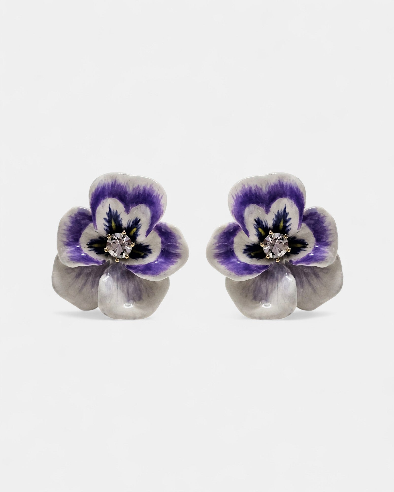 Pendientes Flor Pansy Lila