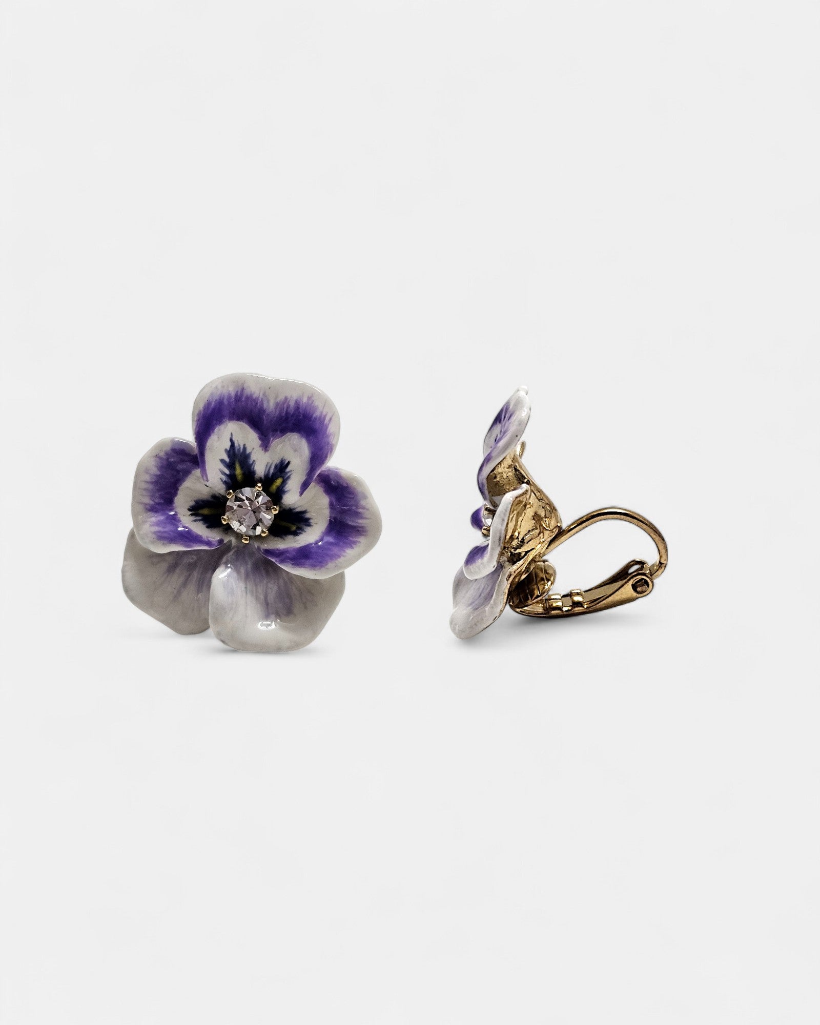 Pendientes Flor Pansy Lila