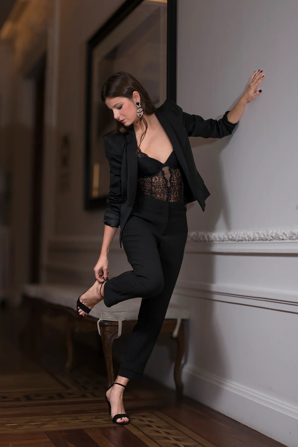 Pendientes Gótico Azabache Mármol