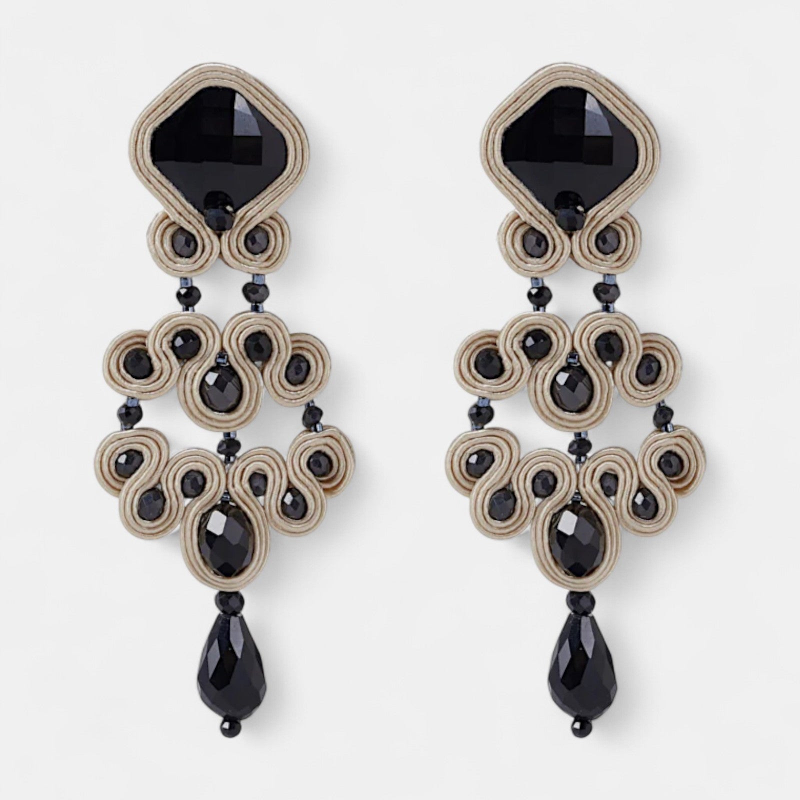 Pendientes Gótico Azabache Mármol