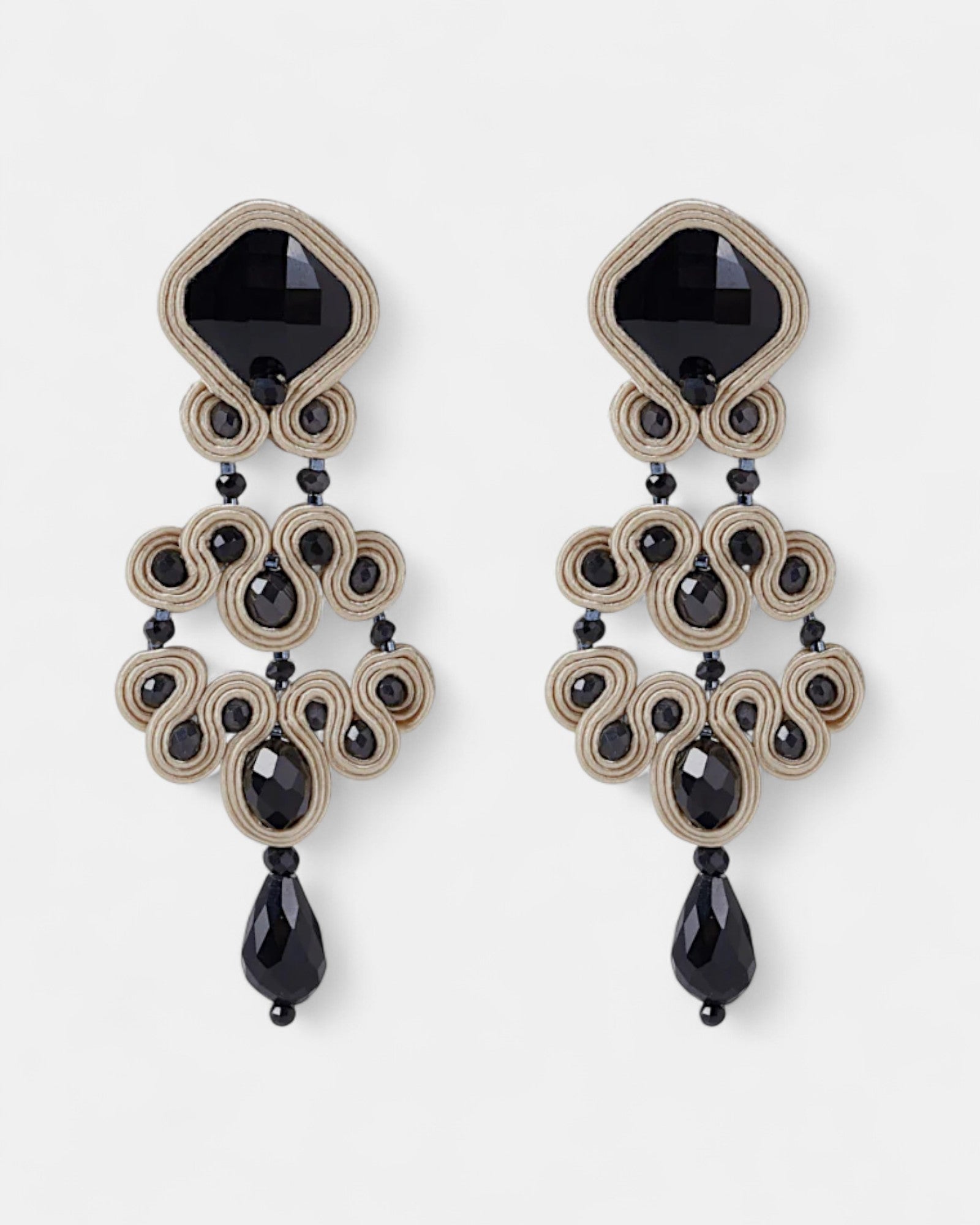 Pendientes Gótico Azabache Mármol