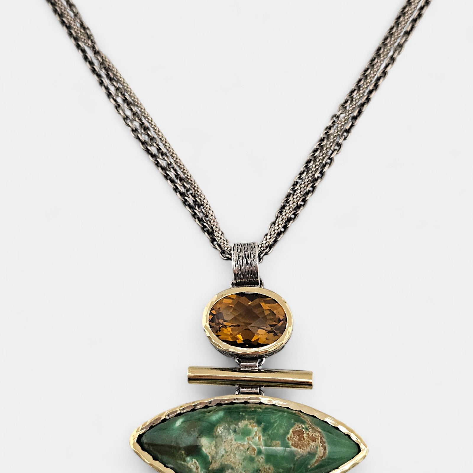 Colgante Quarzo whisky y Variscite