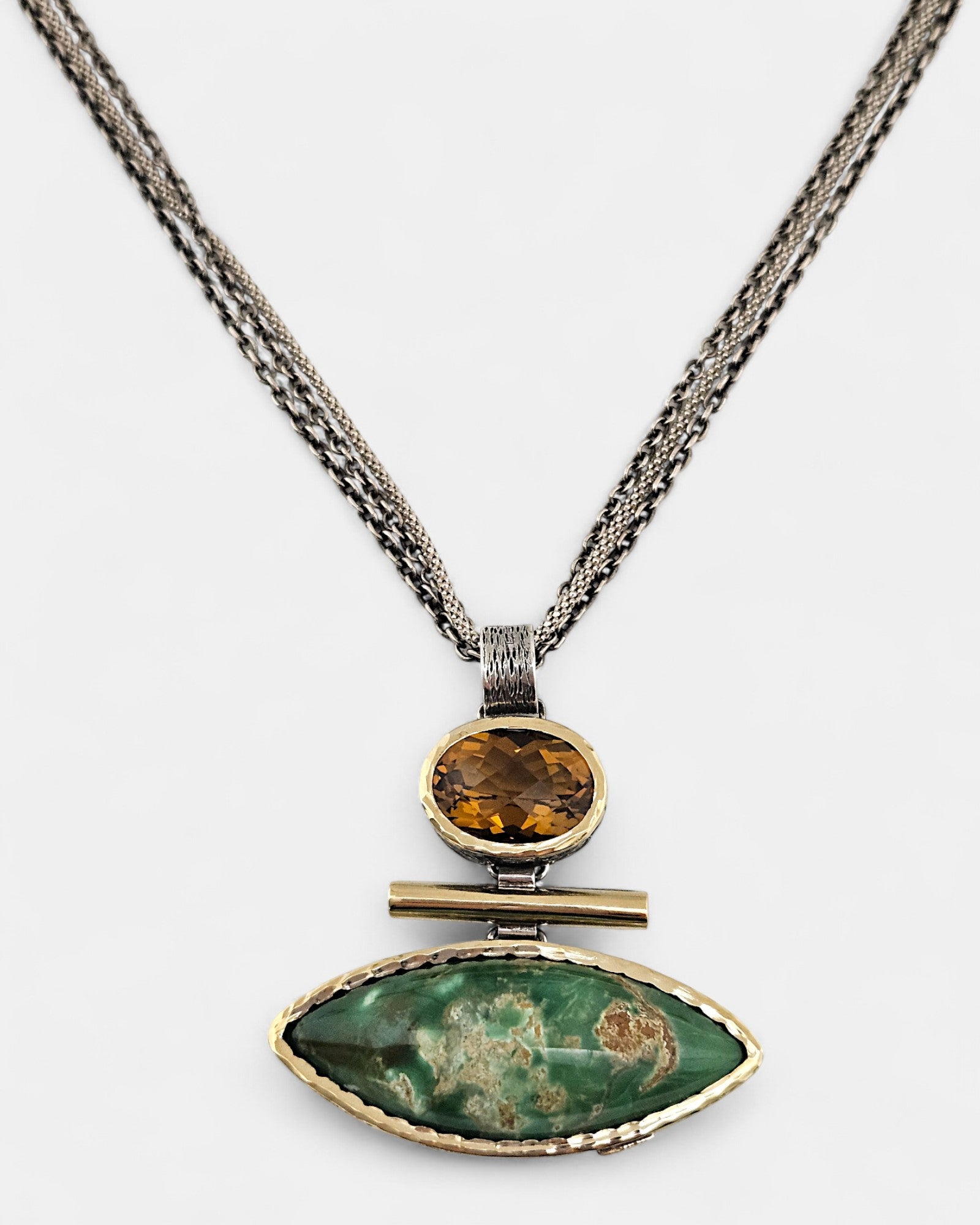 Colgante Quarzo whisky y Variscite