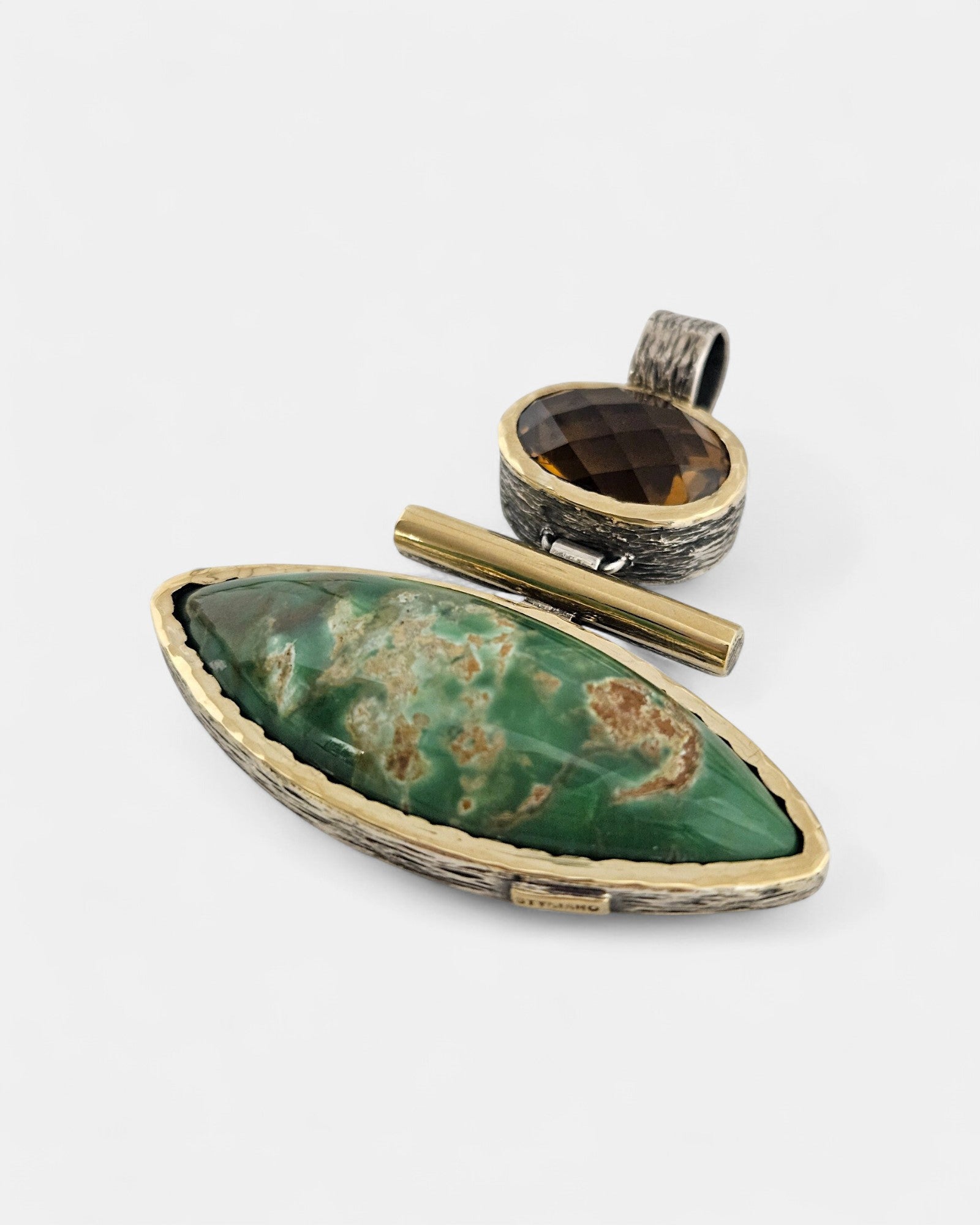 Colgante Quarzo whisky y Variscite