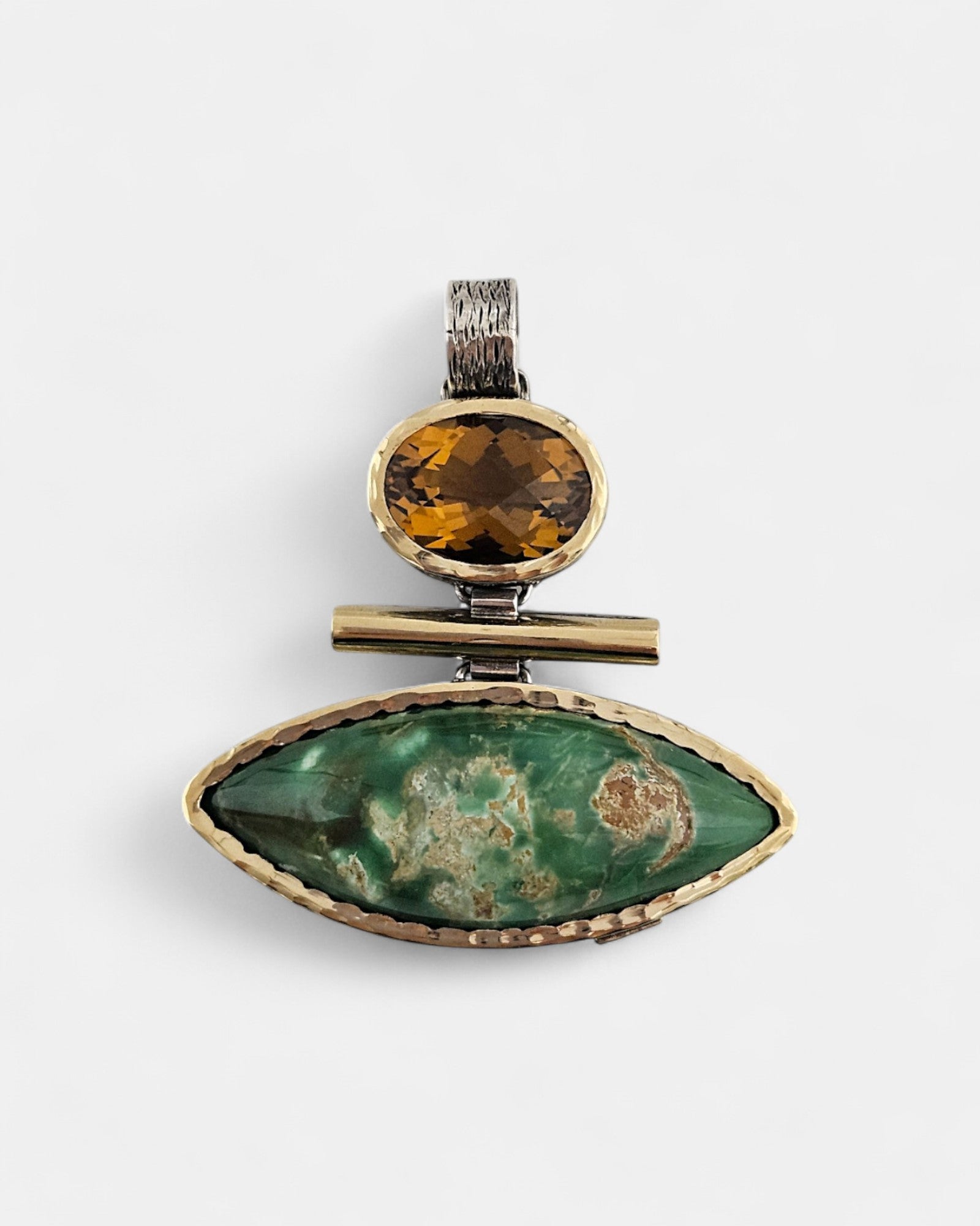 Colgante Quarzo whisky y Variscite