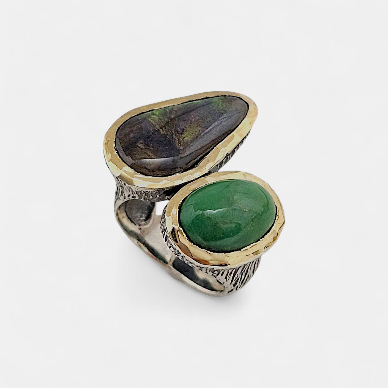 Anillo en plata con Amolite y Variscite