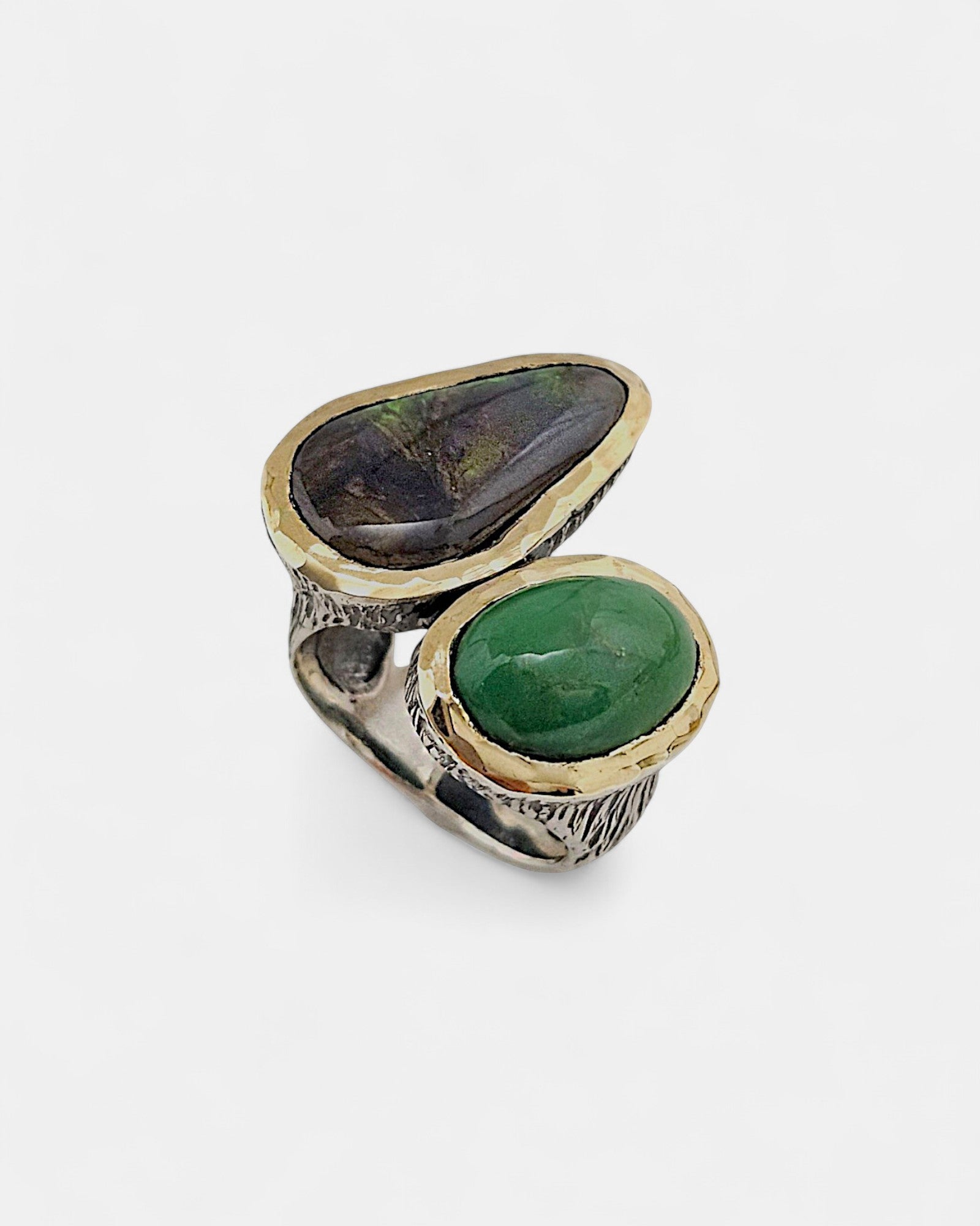 Anillo en plata con Amolite y Variscite