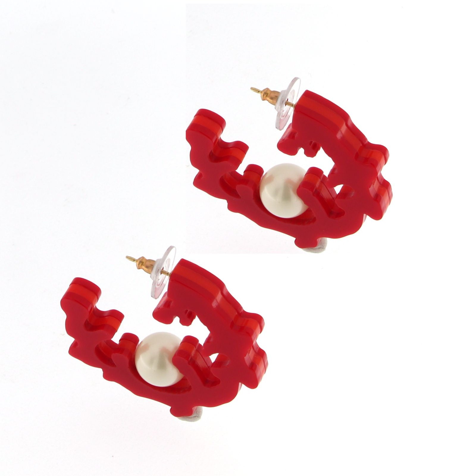 Pendiente Coral rojo