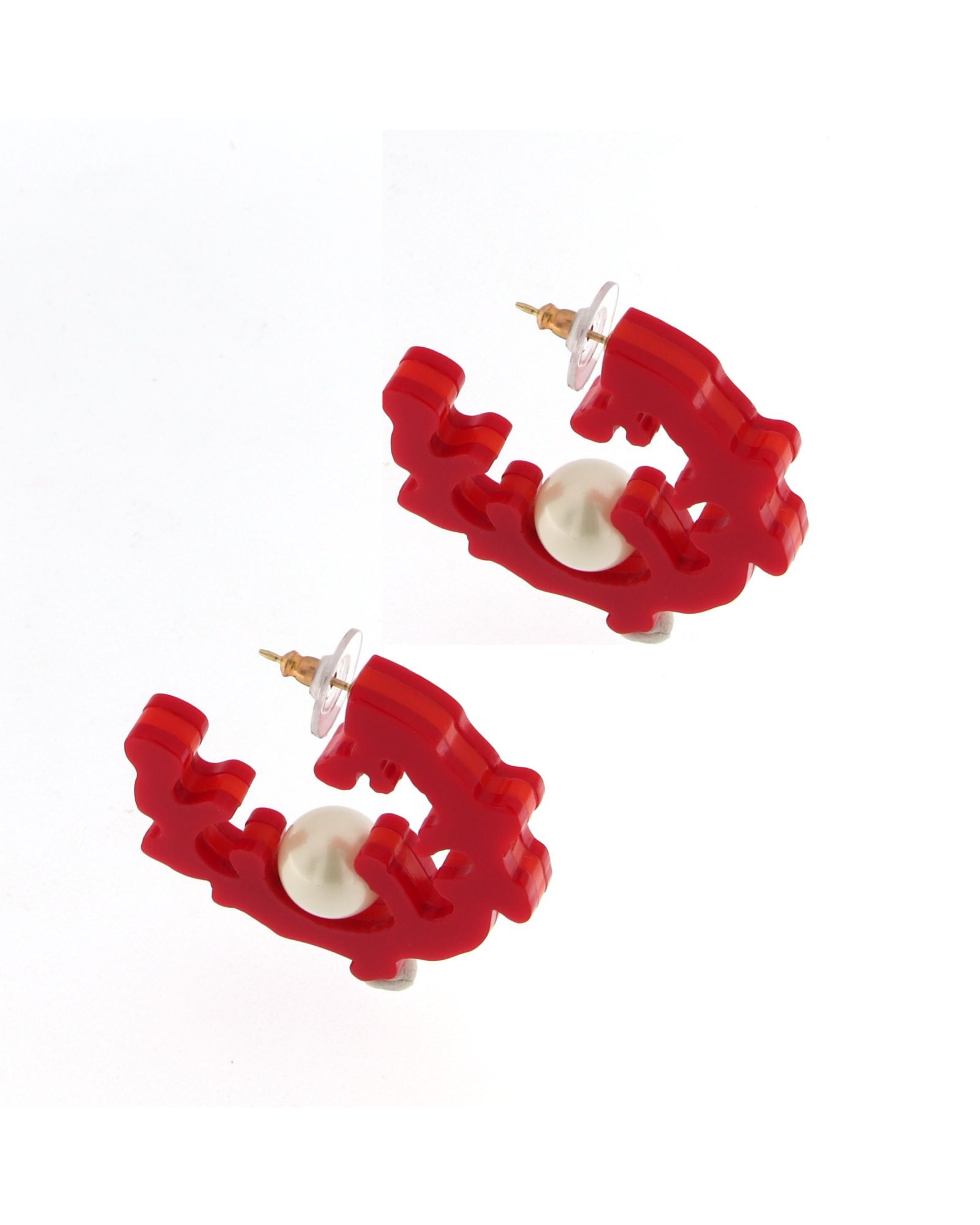 Pendiente Coral rojo