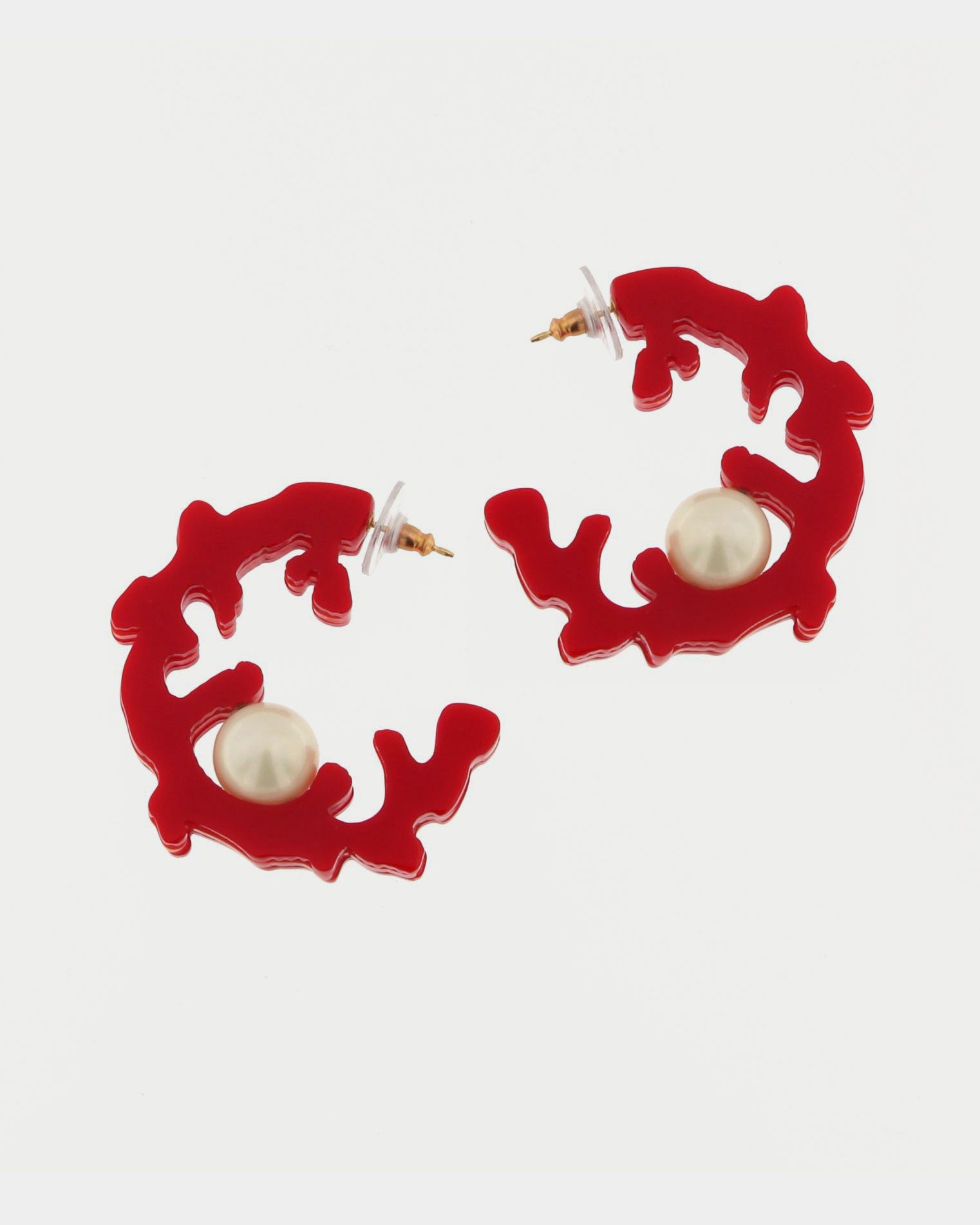 Pendiente Coral rojo