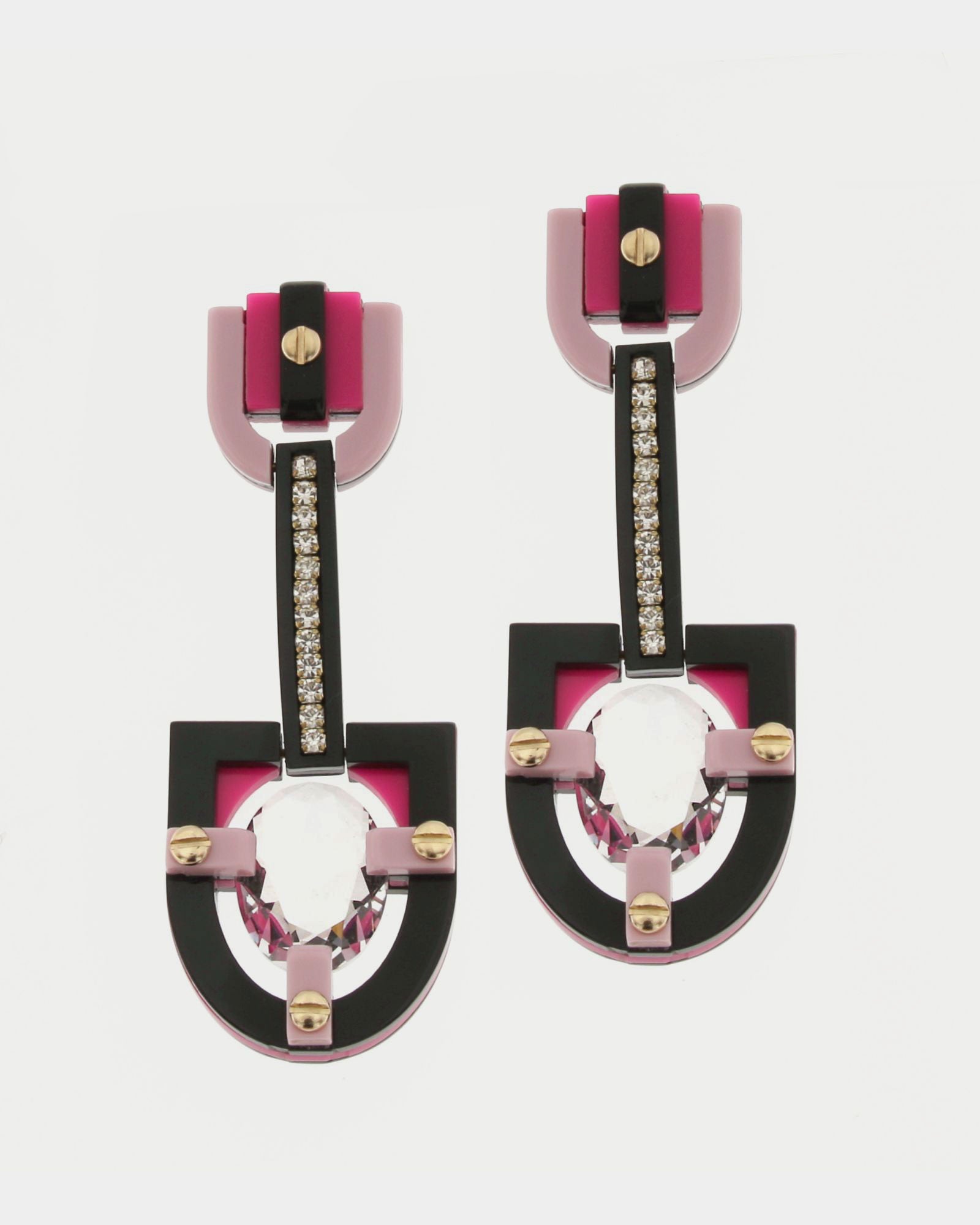 Pendiente Oval Deco en rosa