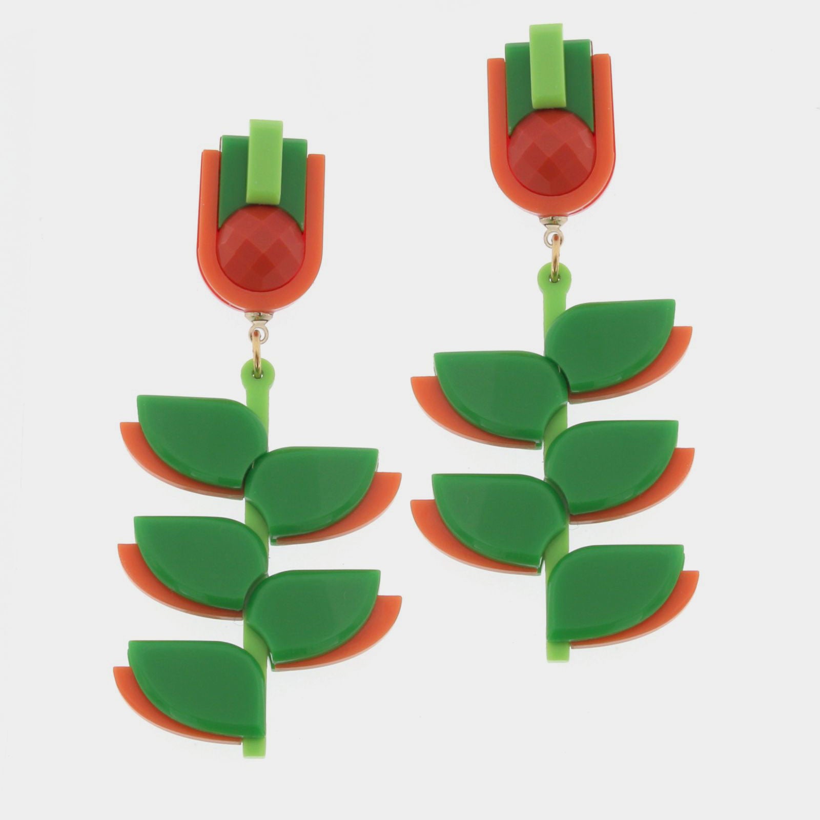 Pendiente Heliconia naranja