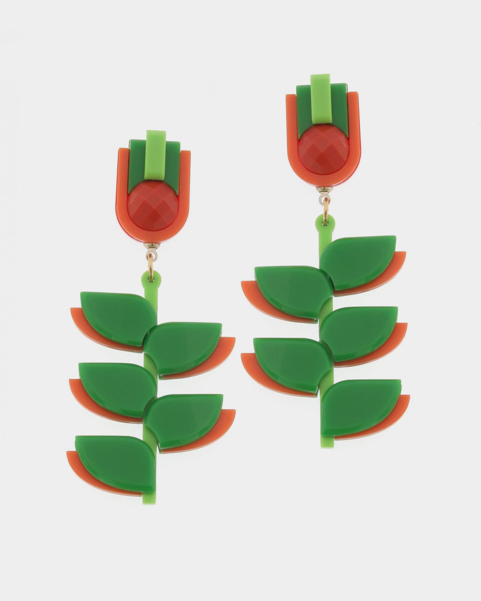 Pendiente Heliconia naranja