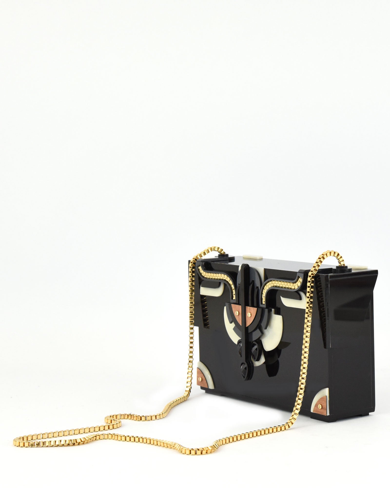 Clutch Demy blanco y negro