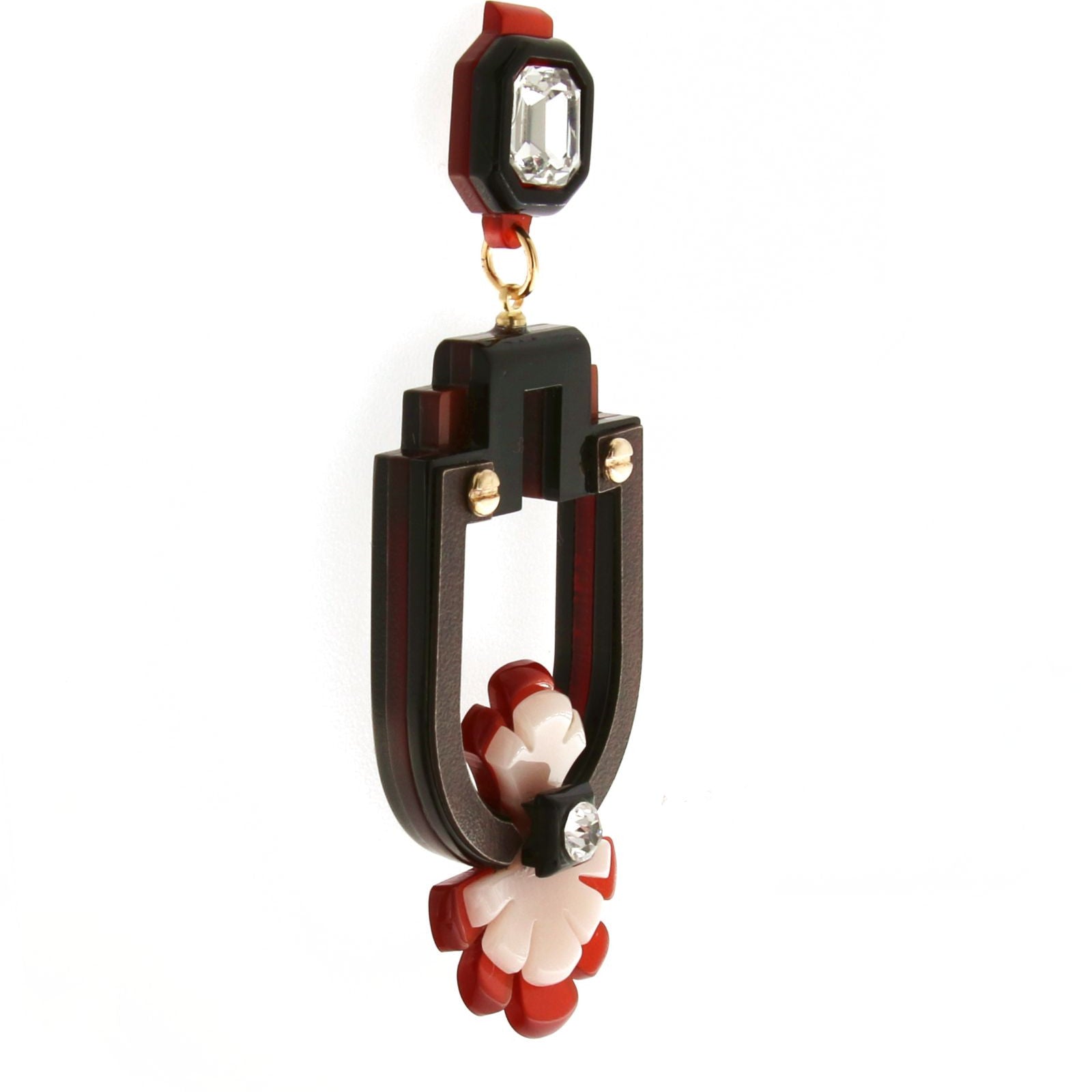 Pendiente Anémona marrón