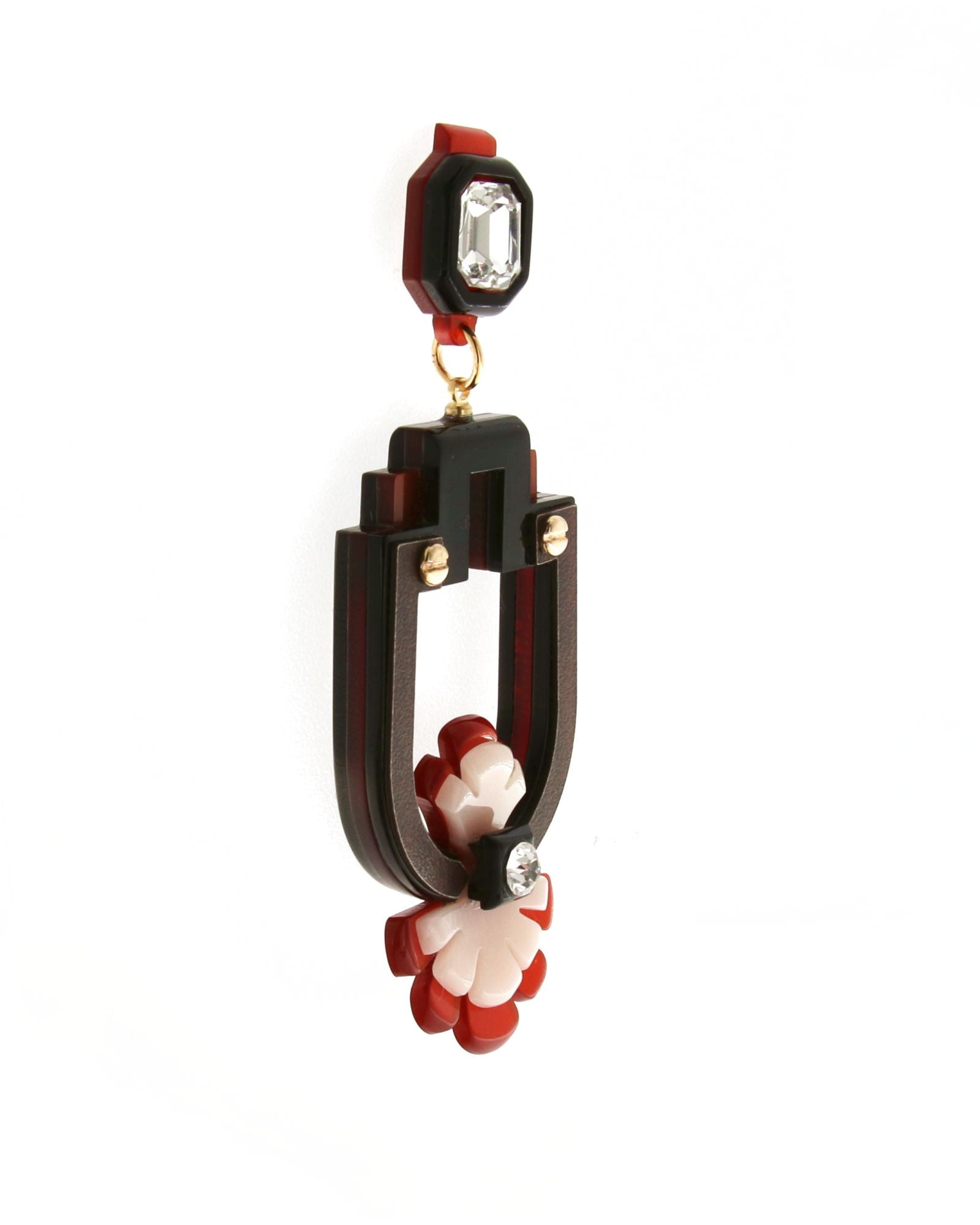 Pendiente Anémona marrón