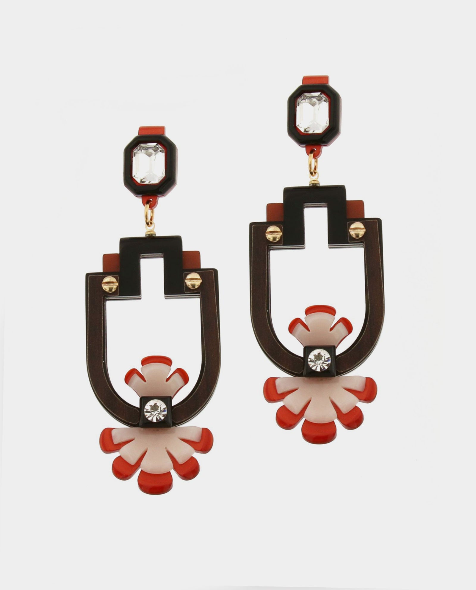 Pendiente Anémona marrón