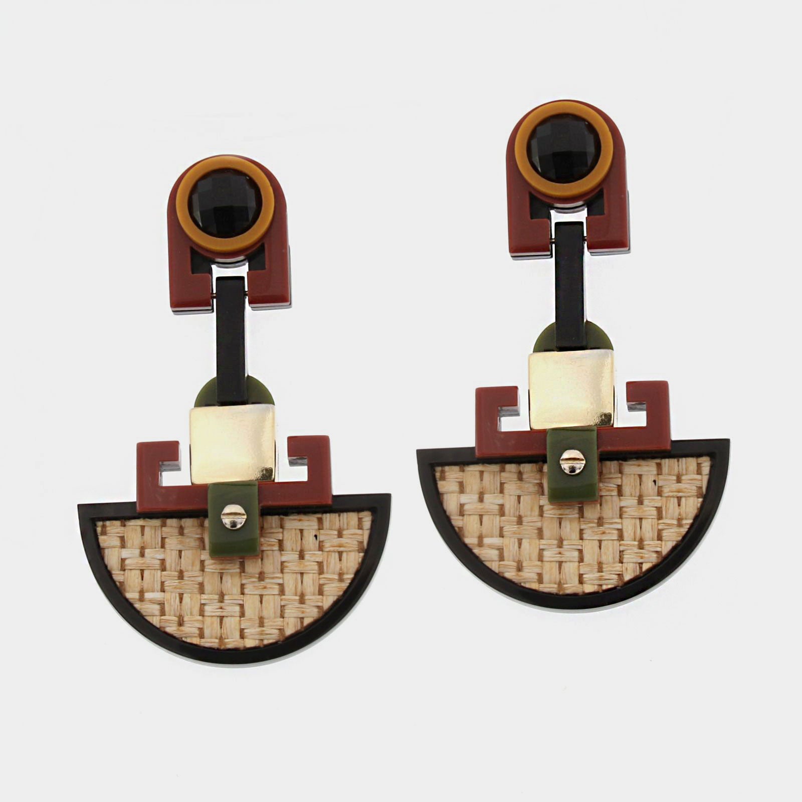 Pendiente Ita marrón