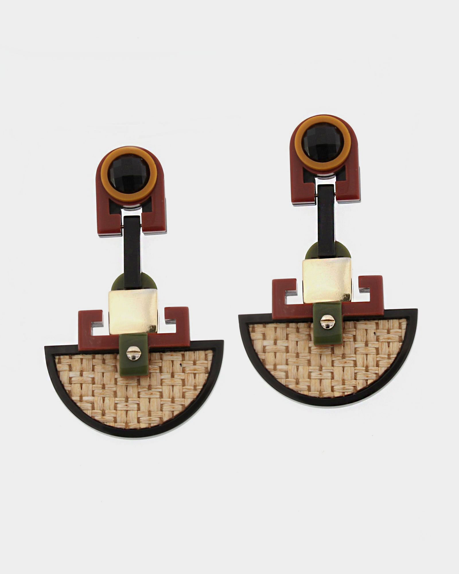 Pendiente Ita marrón