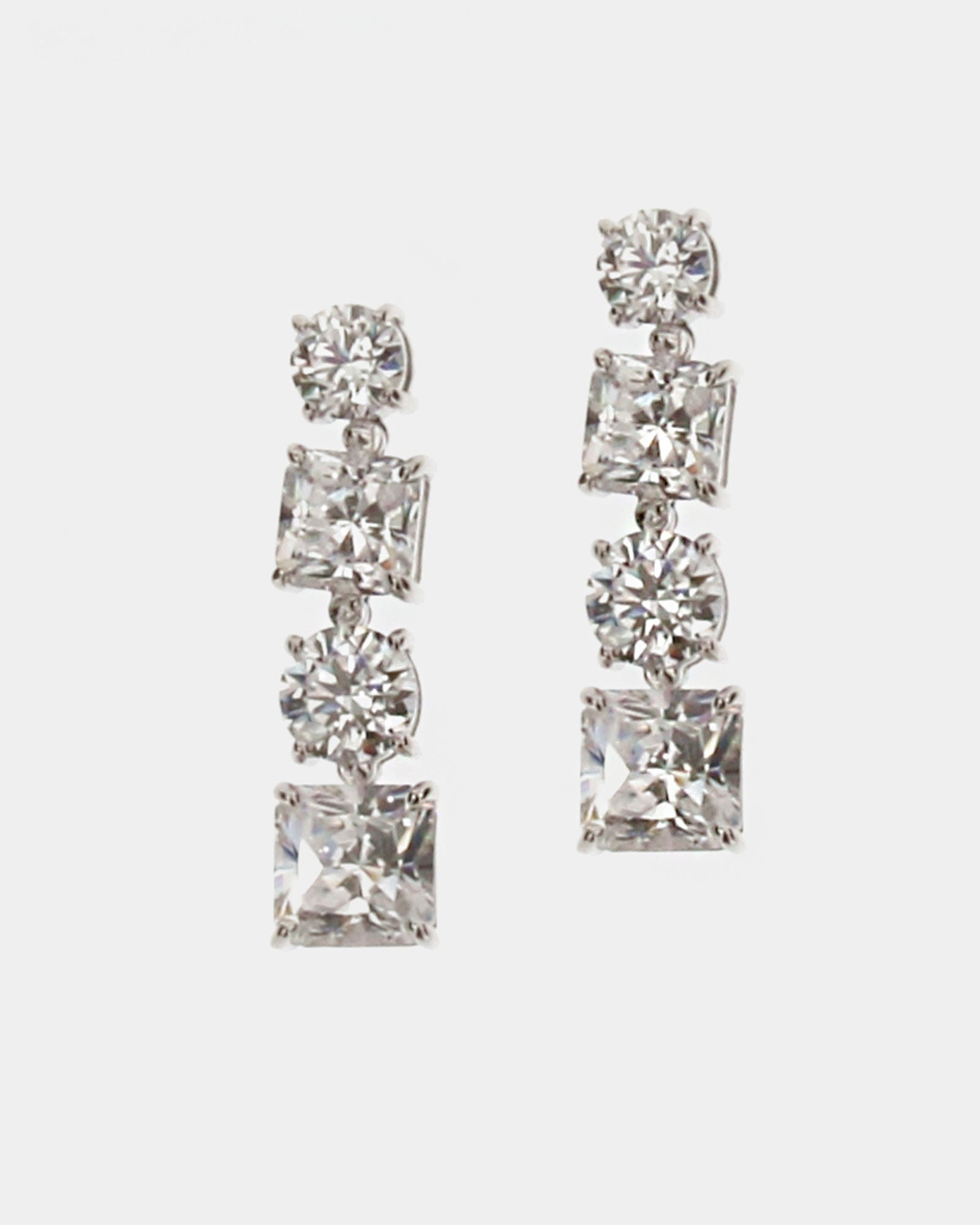 Pendiente plata y circonita