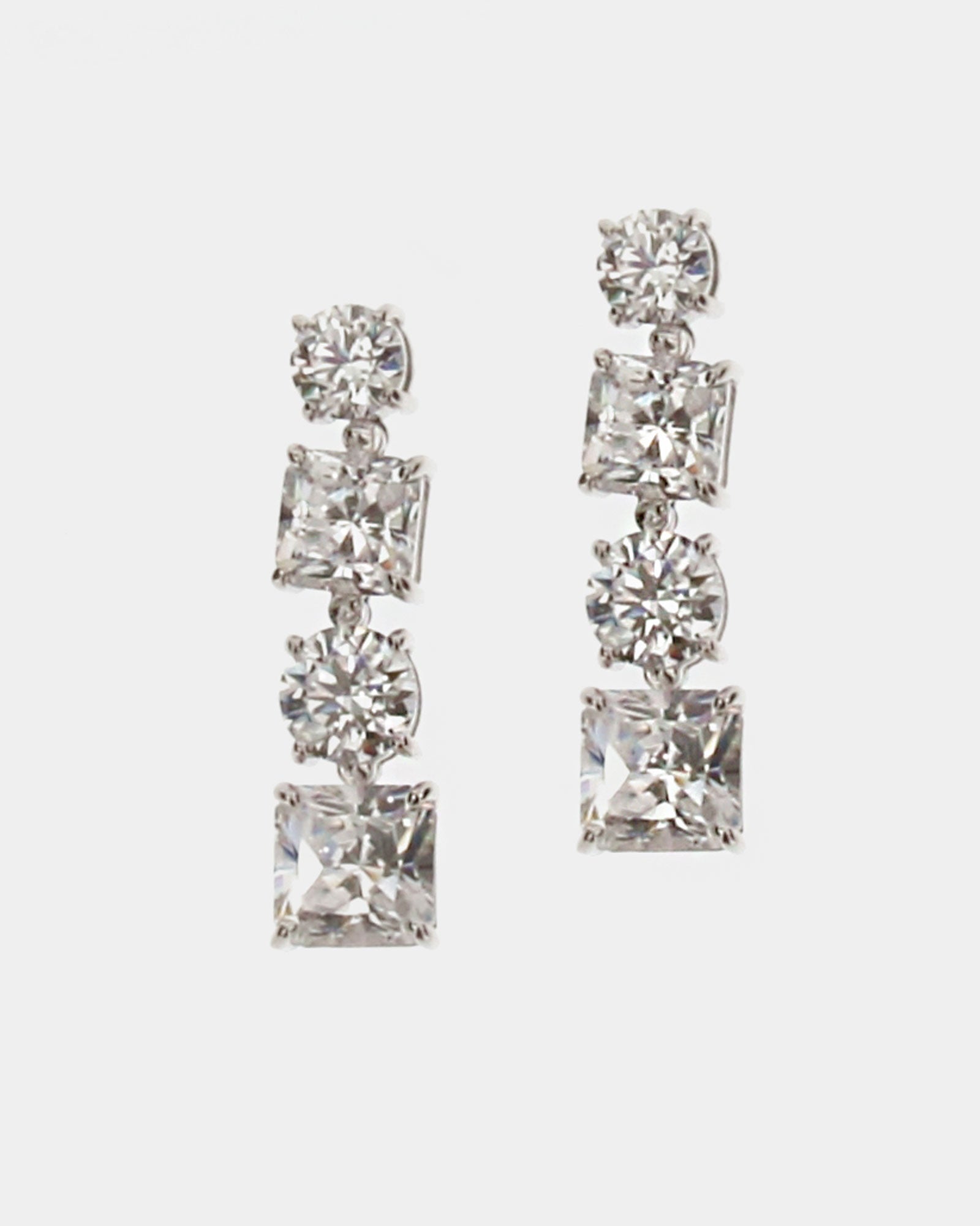 Pendiente plata y circonita