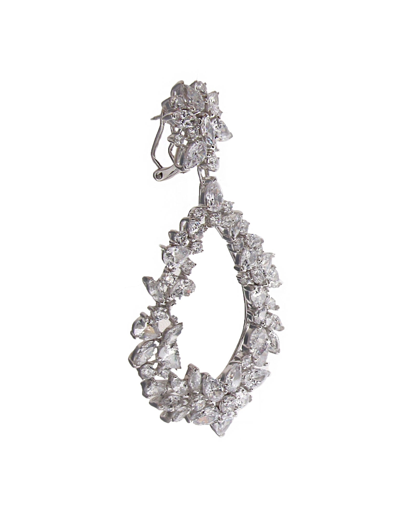 Pendientes lágrima plata y zirconita