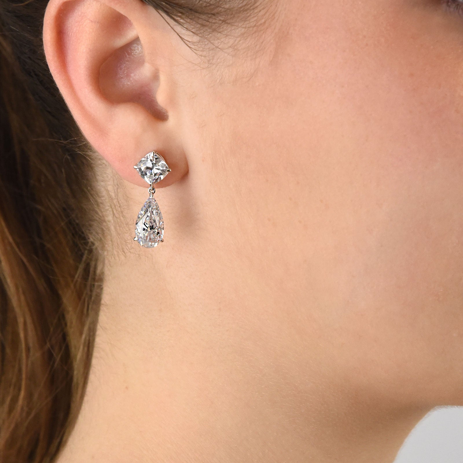 Pendiente plata y zirconita