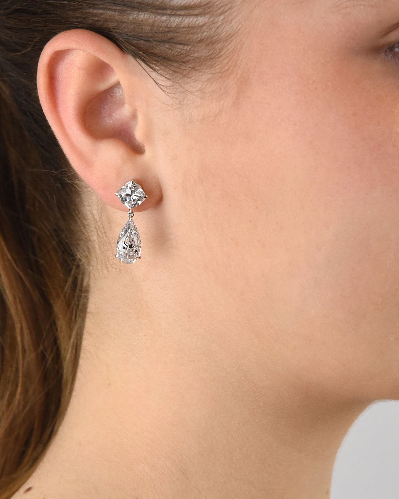 Pendiente plata y zirconita