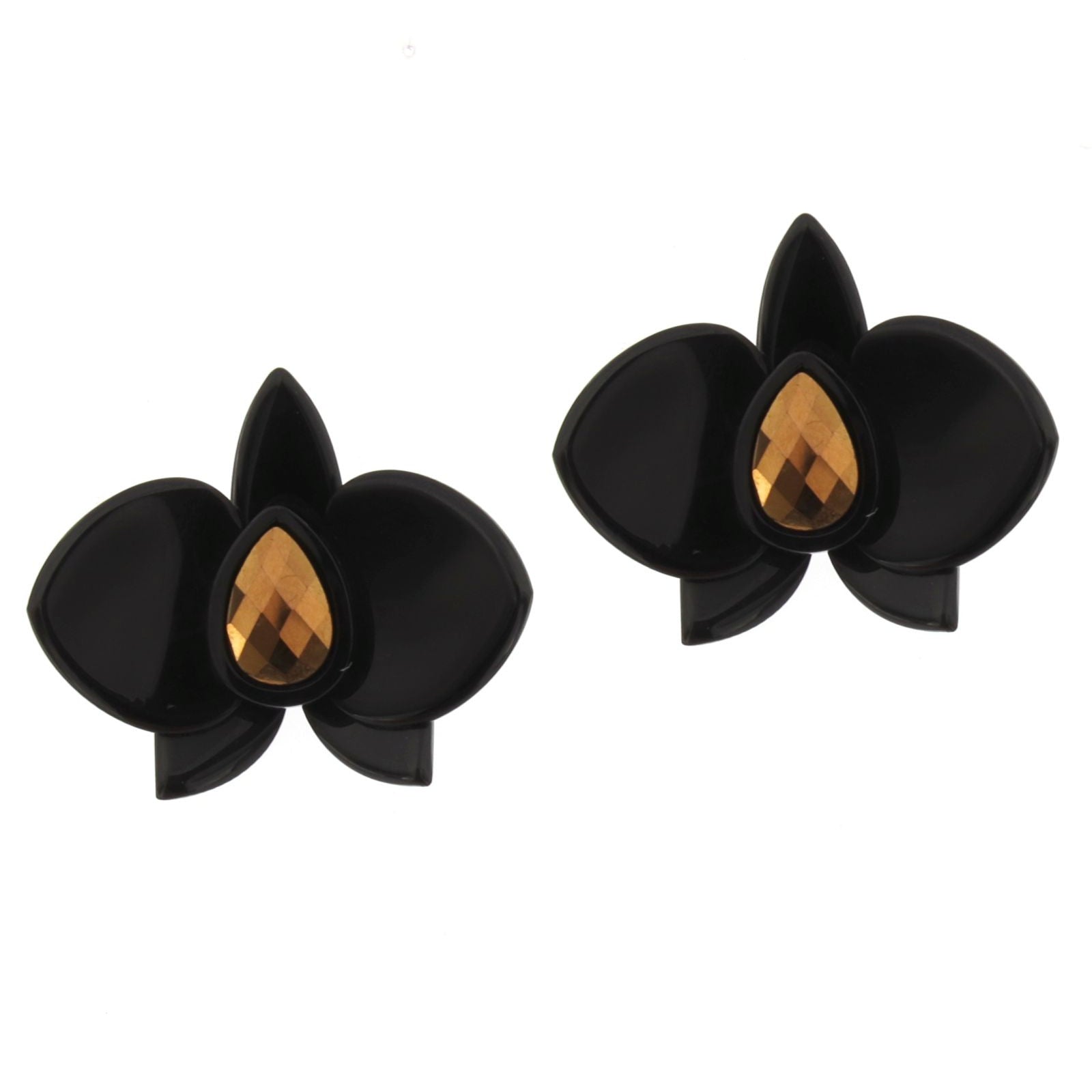 Pendiente Orquídea negro