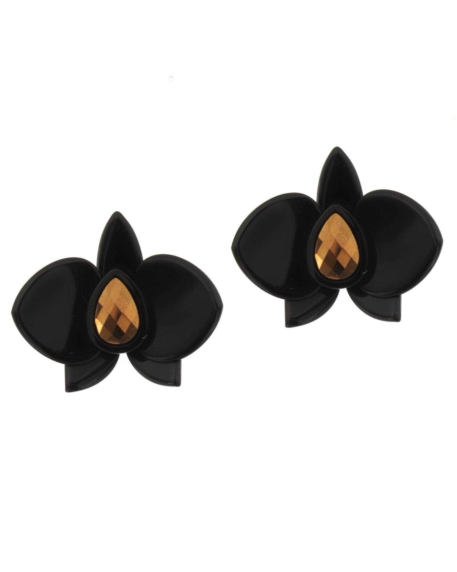 Pendiente Orquídea negro